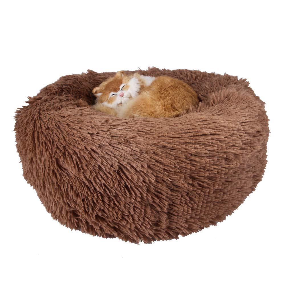 Super Soft Donut Dog Bed Washable Long Plush Dogs Cats Kennel Deep Sleep House Round Cushion Mats Sofa Basket Pet Supplies