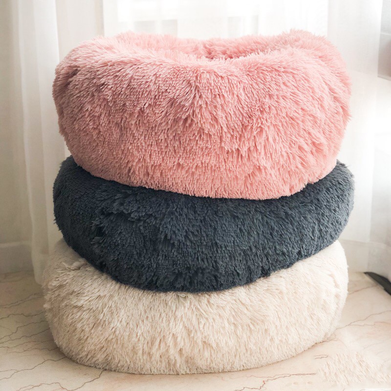 Super Soft Pet Bed Kennel Dog Round Cat Winter Warm Sleeping Bag Long Plush Puppy Cushion Mat Dog House Velvet Mats Sofa For Dog