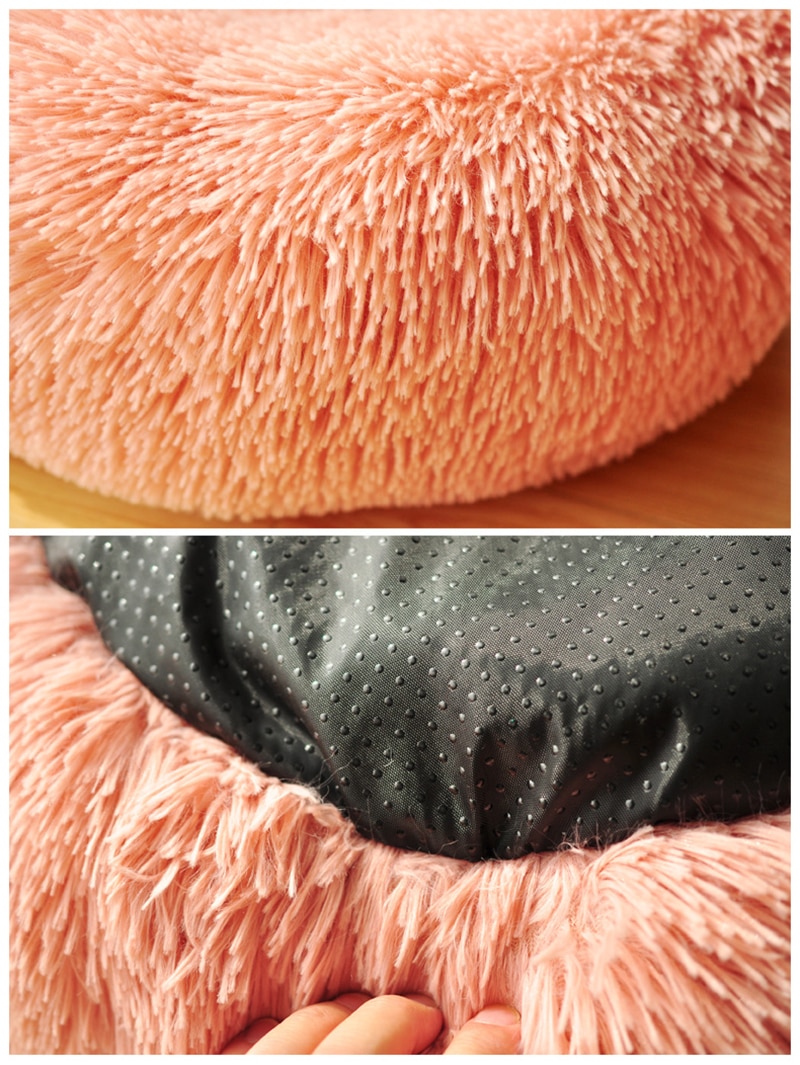 Super Soft Pet Bed Kennel Dog Round Cat Winter Warm Sleeping Bag Long Plush Puppy Cushion Mat Dog House Velvet Mats Sofa For Dog