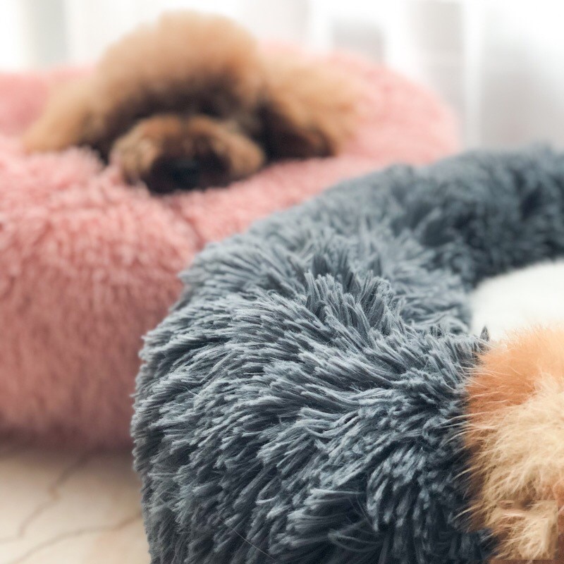 Super Soft Pet Bed Kennel Dog Round Cat Winter Warm Sleeping Bag Long Plush Puppy Cushion Mat Dog House Velvet Mats Sofa For Dog