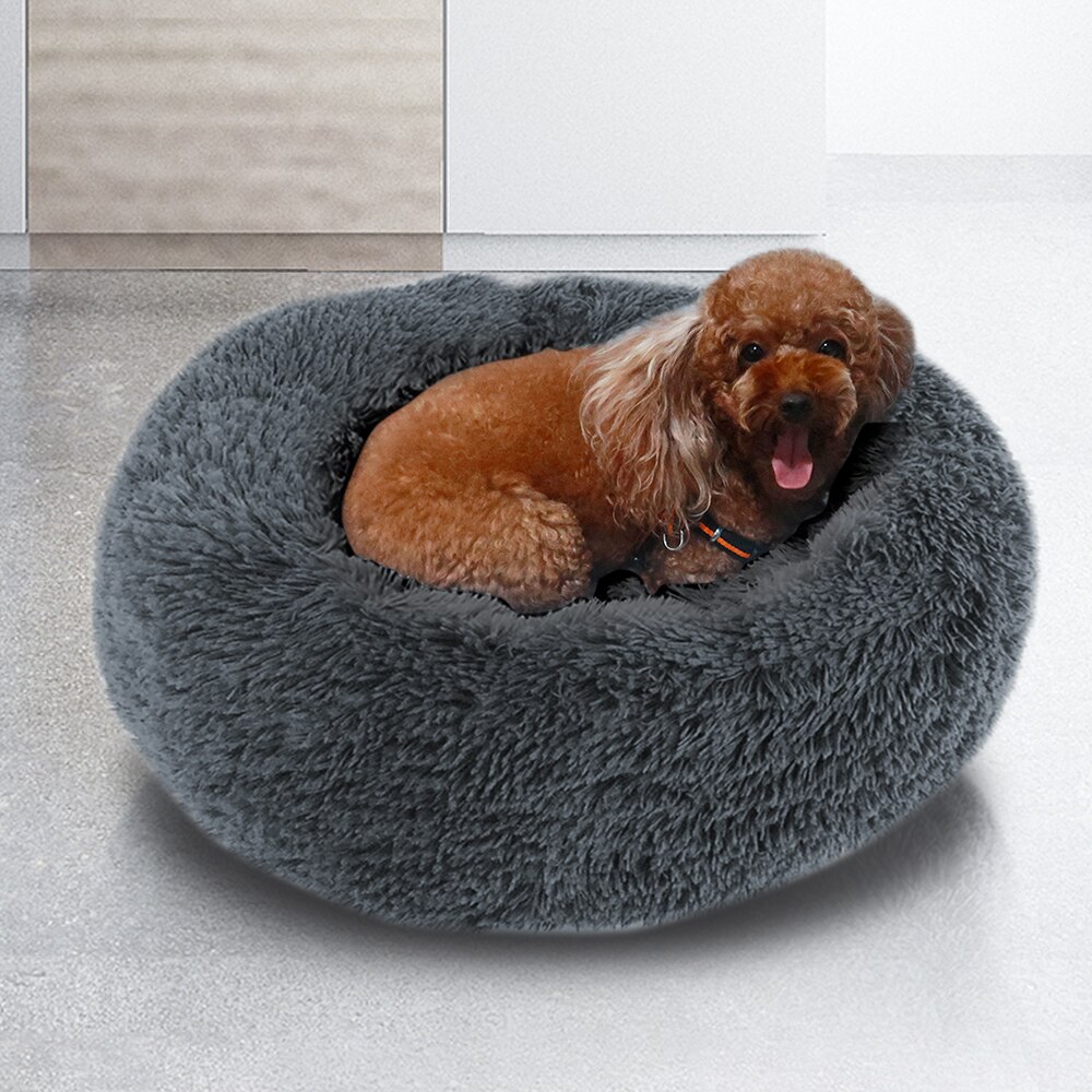 Pet Cat Bed Comfortable Pet Nest Dog Cat Washable Kennel Soft Warm Pet Cats Dog Round Bed House Long Plush Kennel