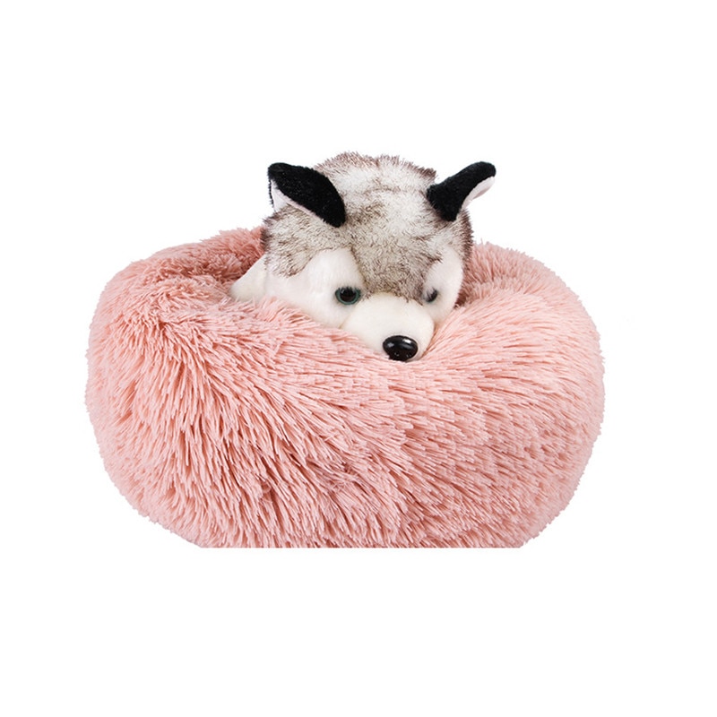 6 Colors Long Plush Super Soft Pet Bed Puppy Cushion Mat Portable Cat Supplies Kennel Dog Round Cat Winter Warm Sleeping Bag