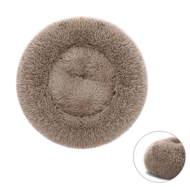 Warm Fleece Dog Bed 7 Sizes Round Pet Lounger Cushion For Small Medium Large Dogs & Cat Winter Dog Kennel Puppy Mat Pet Bed