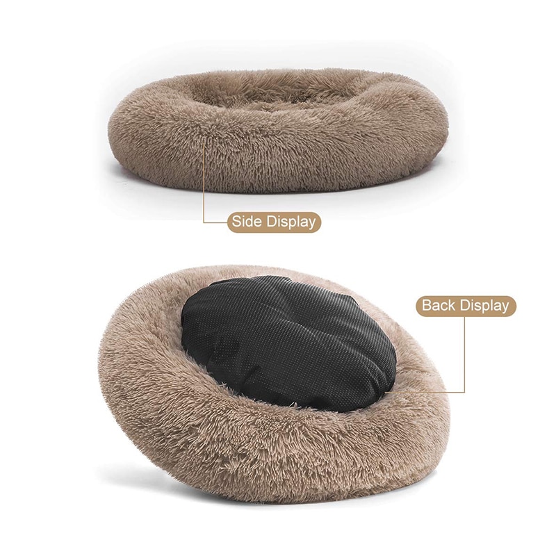 Warm Fleece Dog Bed 7 Sizes Round Pet Lounger Cushion For Small Medium Large Dogs & Cat Winter Dog Kennel Puppy Mat Pet Bed