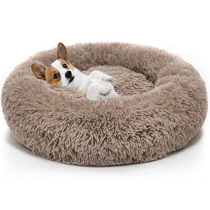 Warm Fleece Dog Bed 7 Sizes Round Pet Lounger Cushion For Small Medium Large Dogs & Cat Winter Dog Kennel Puppy Mat Pet Bed