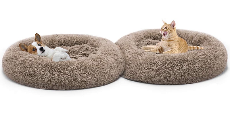 Warm Fleece Dog Bed 7 Sizes Round Pet Lounger Cushion For Small Medium Large Dogs & Cat Winter Dog Kennel Puppy Mat Pet Bed