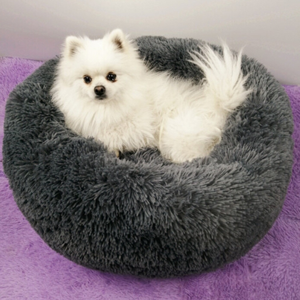 Ultra Soft Pet Bed Kennel Dog Round Cat Winter Warm Sleeping Bag Long Plush Puppy Cushion Mat Portable Cat Supplie #38